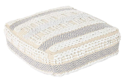 Cojin Suelo Algodon 60X60X25 6300 Gr_ Rayas Blanco