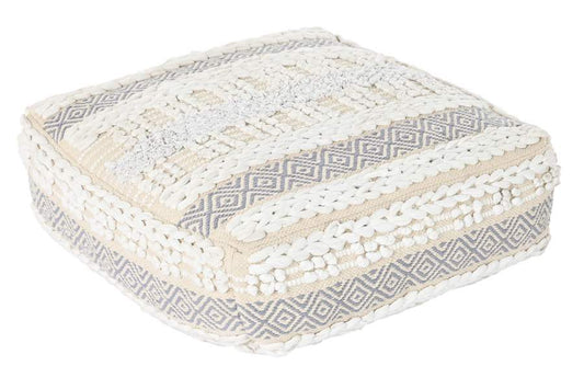 Cojin Suelo Algodon 60X60X25 6300 Gr_ Rayas Blanco