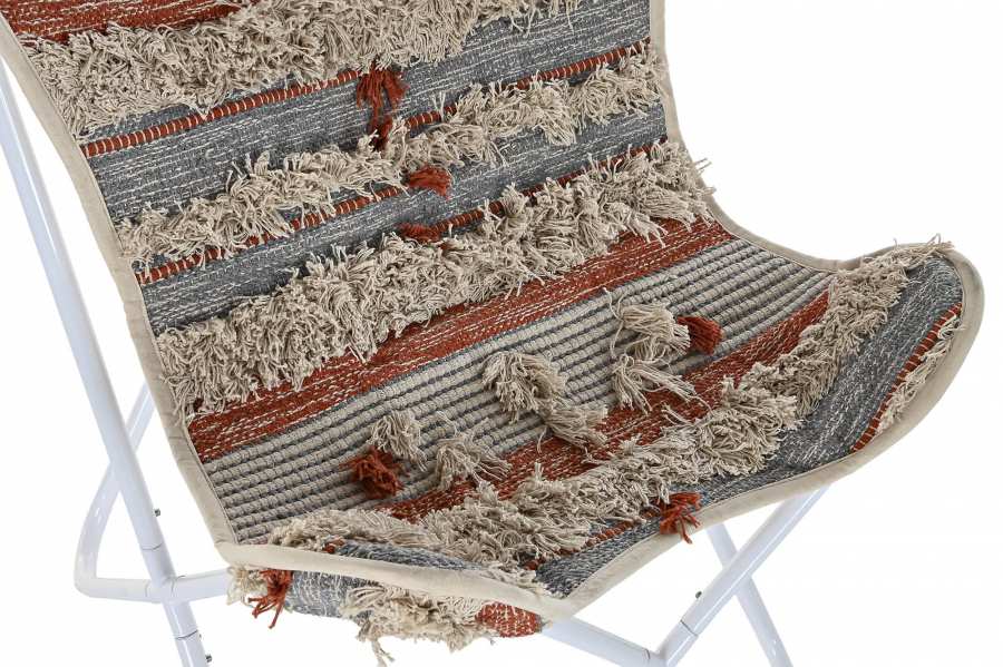 Sillon Algodon Hierro 74X65X90 Mariposa Naranja