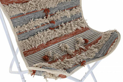 Sillon Algodon Hierro 74X65X90 Mariposa Naranja