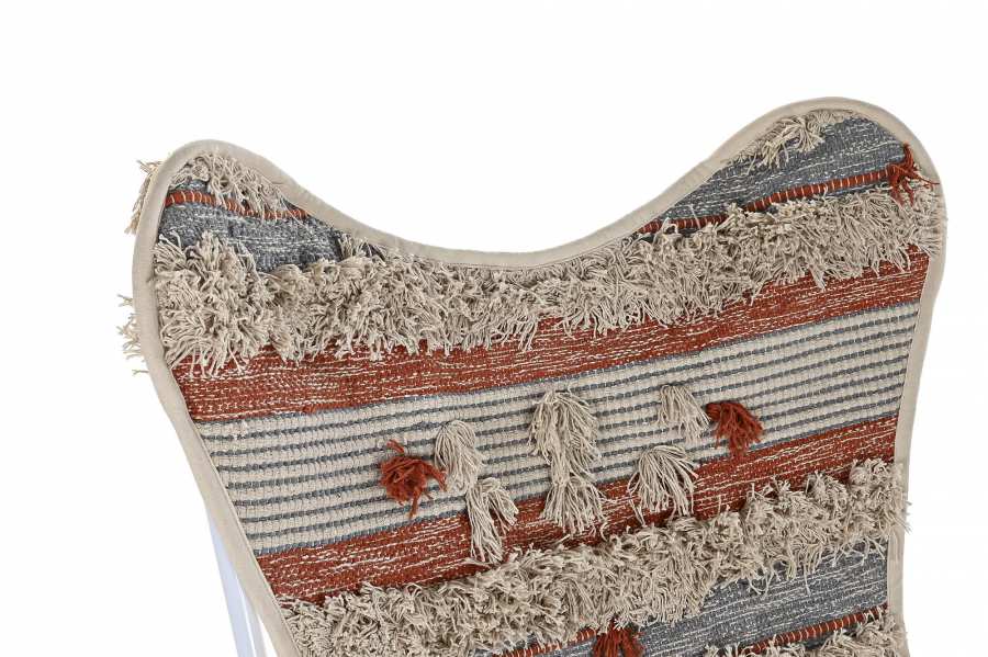 Sillon Algodon Hierro 74X65X90 Mariposa Naranja