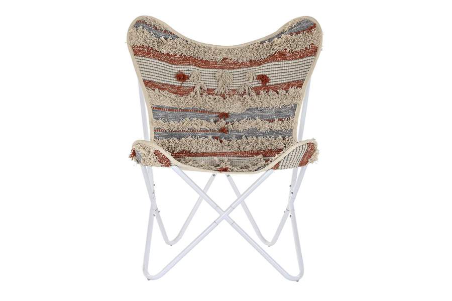 Sillon Algodon Hierro 74X65X90 Mariposa Naranja