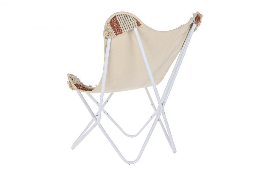 Sillon Algodon Hierro 74X65X90 Mariposa Naranja