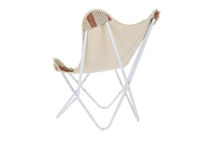 Sillon Algodon Hierro 74X65X90 Mariposa Naranja