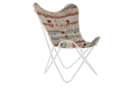 Sillon Algodon Hierro 74X65X90 Mariposa Naranja