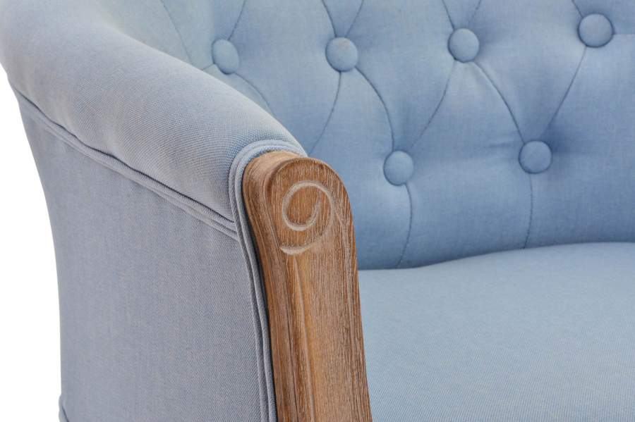 Butaca Poliester Rubberwood 58X56X69 Azul