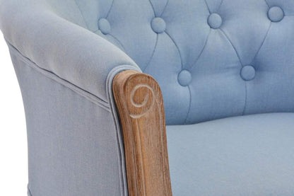 Butaca Poliester Rubberwood 58X56X69 Azul