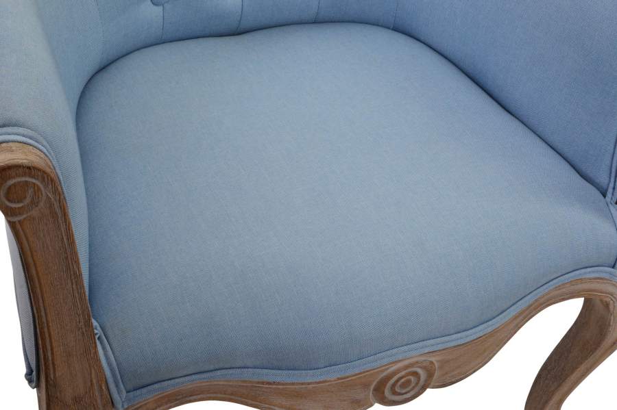 Butaca Poliester Rubberwood 58X56X69 Azul