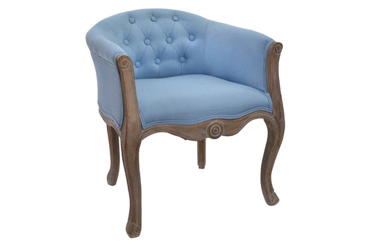 Butaca Poliester Rubberwood 58X56X69 Azul