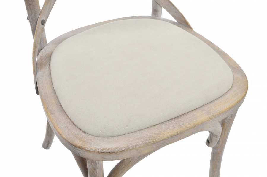 Silla Rubberwood Poliester 44X42X88 Crossback