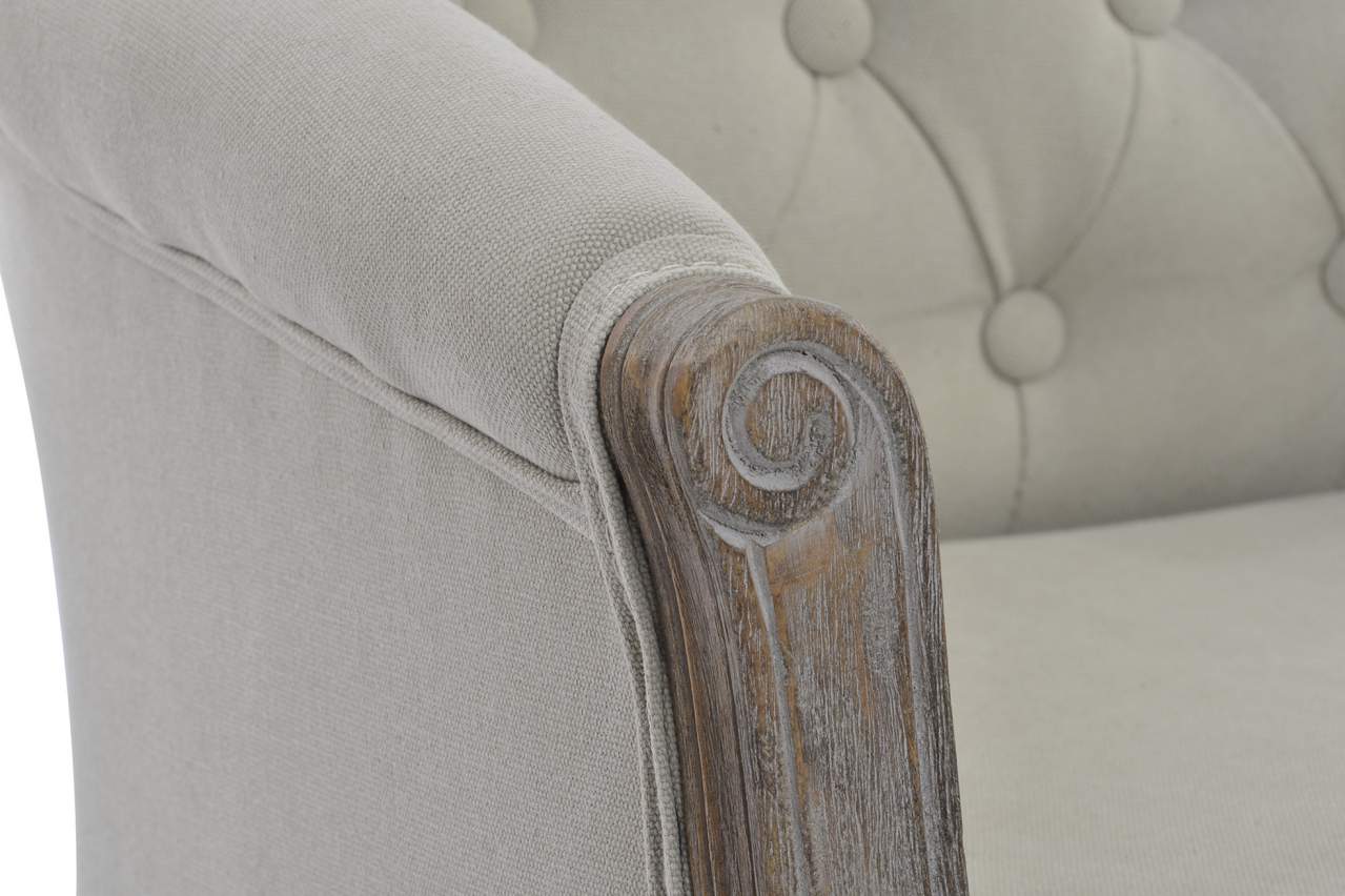 Butaca Poliester Rubberwood 61X61X70 Natural Beige
