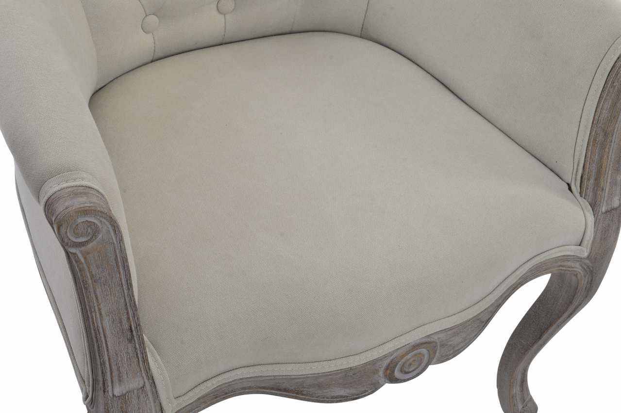 Butaca Poliester Rubberwood 61X61X70 Natural Beige