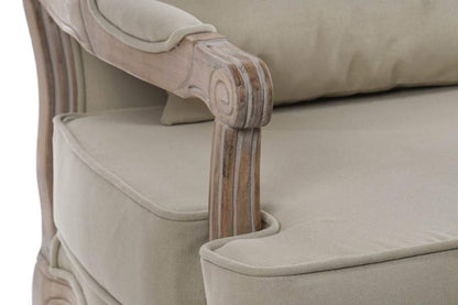Sillon Madera Lienzo 70X62X95 Cojin Natural