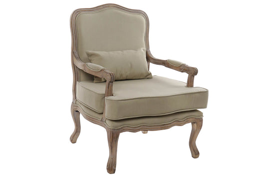 Sillon Madera Lienzo 70X62X95 Cojin Natural