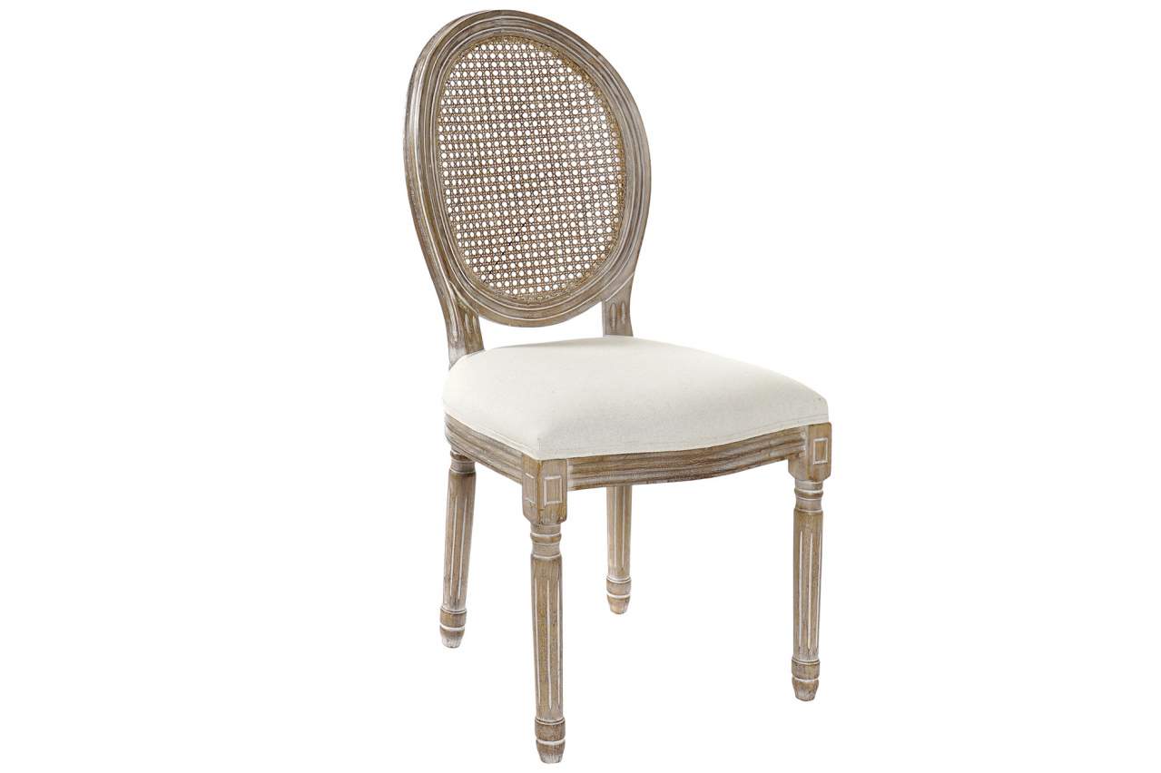 Silla Caucho Lino 49X46X95 Rejilla Beige