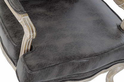 Sillon Pu Rubberwood 70X66X94 Desgastado Marron