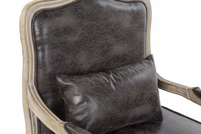 Sillon Pu Rubberwood 70X66X94 Desgastado Marron