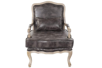 Sillon Pu Rubberwood 70X66X94 Desgastado Marron