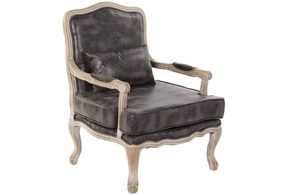 Sillon Pu Rubberwood 70X66X94 Desgastado Marron