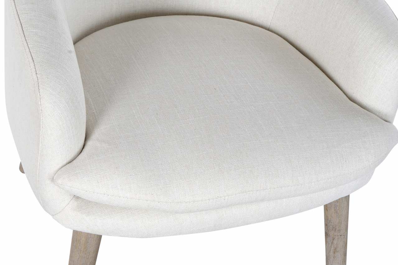 Butaca Poliester Rubberwood 61X68X78 Beige