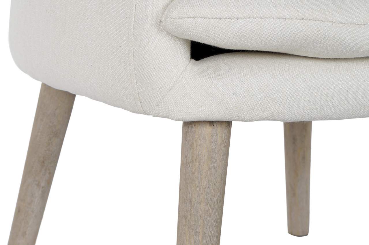 Butaca Poliester Rubberwood 61X68X78 Beige
