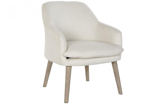 Butaca Poliester Rubberwood 61X68X78 Beige