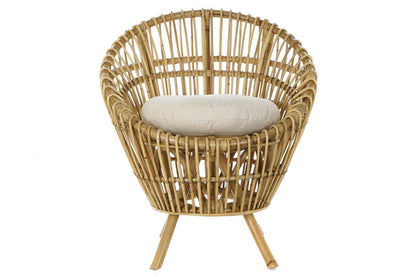 Sillon Ratan Algodon 76X65X85 Con Cojin Natural