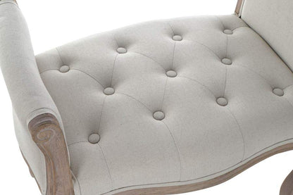 Descalzadora Lino Rubberwood 65X46X60 Beige