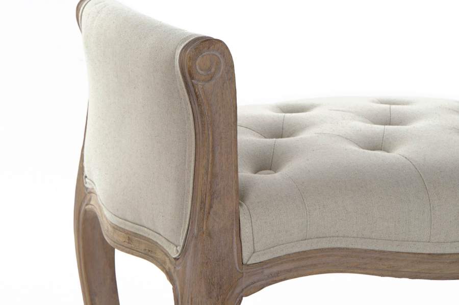 Descalzadora Lino Rubberwood 65X46X60 Beige