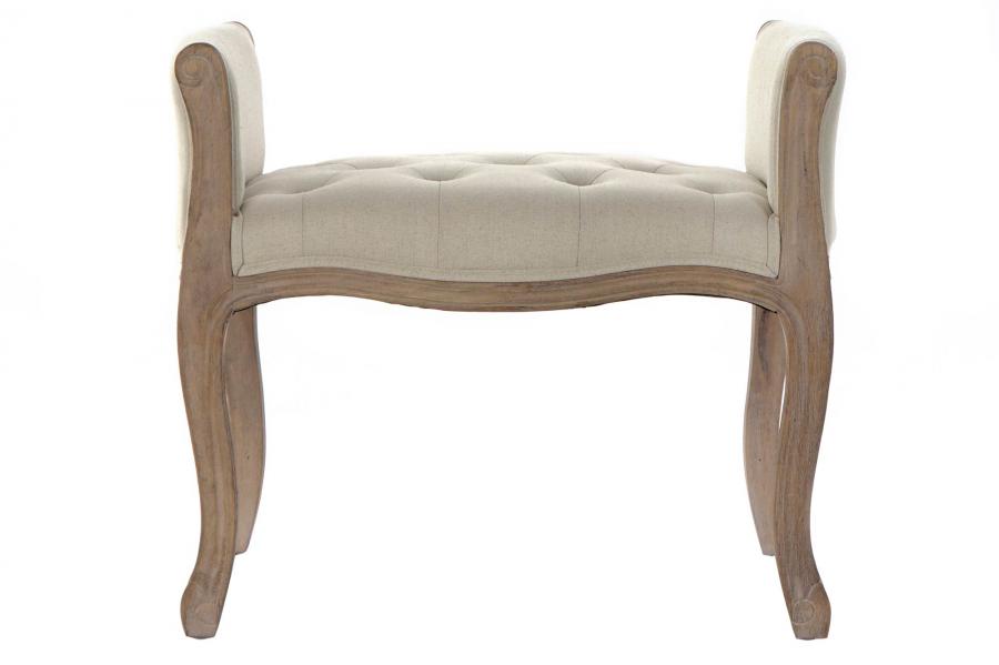 Descalzadora Lino Rubberwood 65X46X60 Beige