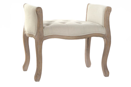 Descalzadora Lino Rubberwood 65X46X60 Beige