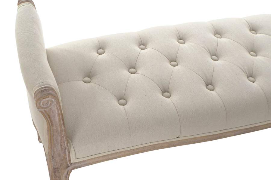 Descalzadora Lino Rubberwood 109X45X60 Beige