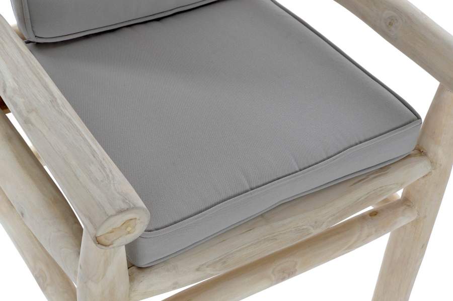 Sillon Teca Poliester 65X80X92 Gris Claro