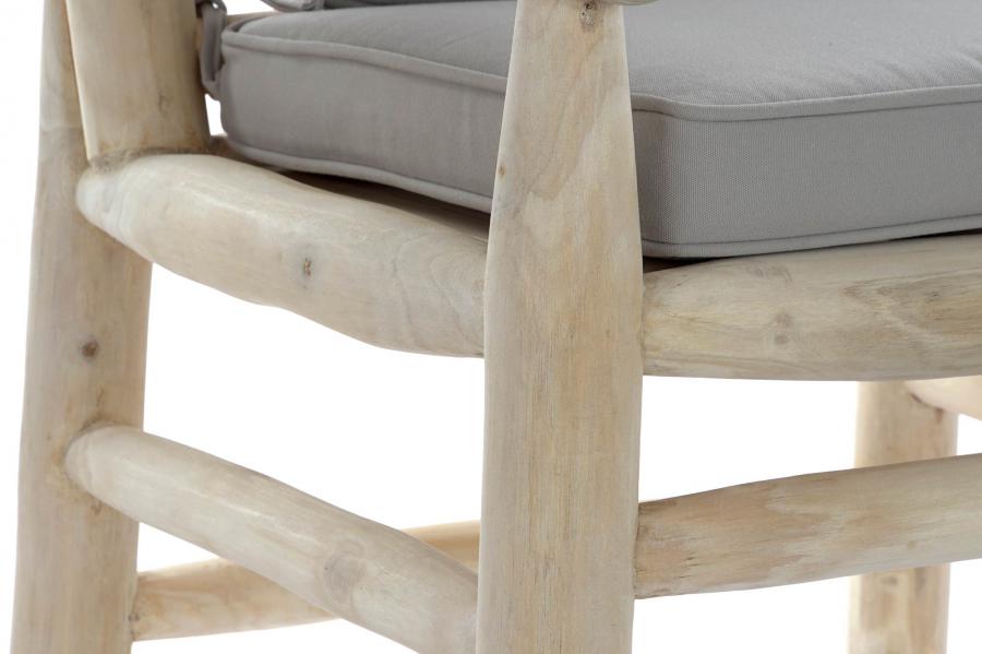 Sillon Teca Poliester 65X80X92 Gris Claro