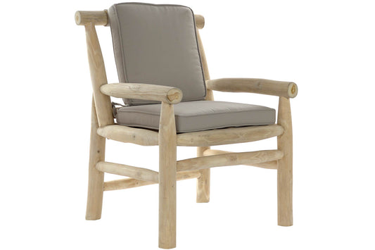 Sillon Teca Poliester 65X80X92 Gris Claro