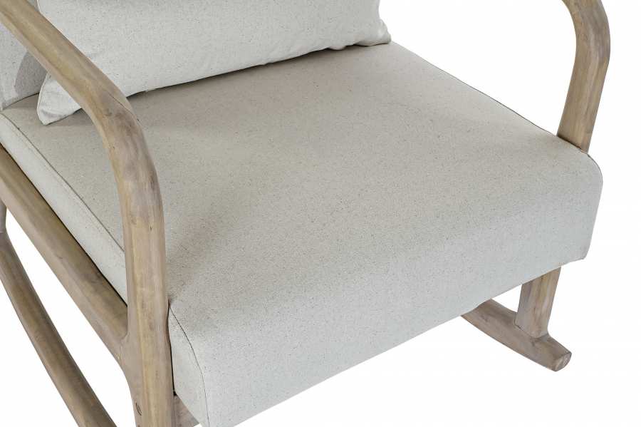 Mecedora Lino Rubberwood 66X85X81 Beige