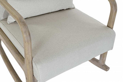 Mecedora Lino Rubberwood 66X85X81 Beige