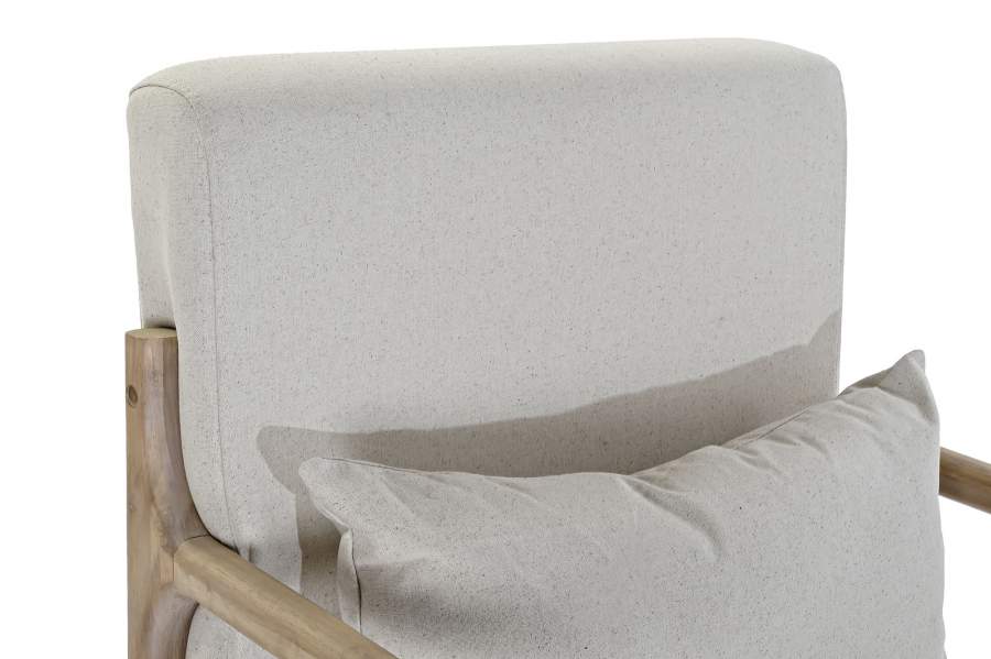 Mecedora Lino Rubberwood 66X85X81 Beige