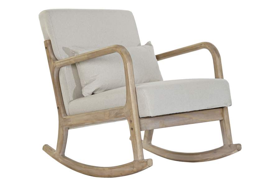 Mecedora Lino Rubberwood 66X85X81 Beige