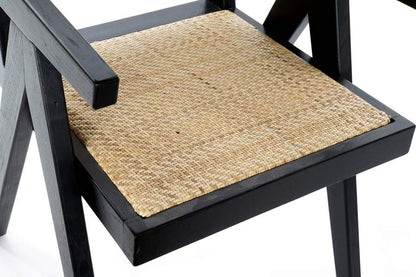 Silla Olmo Ratan 56_5X60X86 Rejilla Negro
