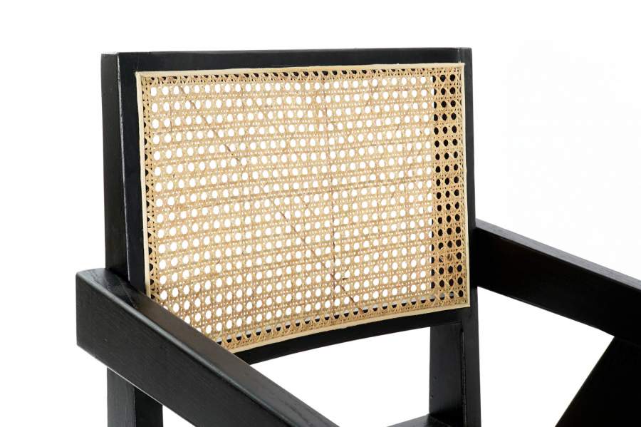 Silla Olmo Ratan 56_5X60X86 Rejilla Negro
