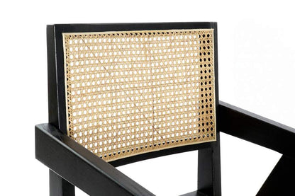 Silla Olmo Ratan 56_5X60X86 Rejilla Negro