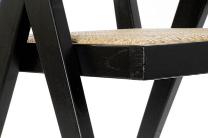 Silla Olmo Ratan 56_5X60X86 Rejilla Negro