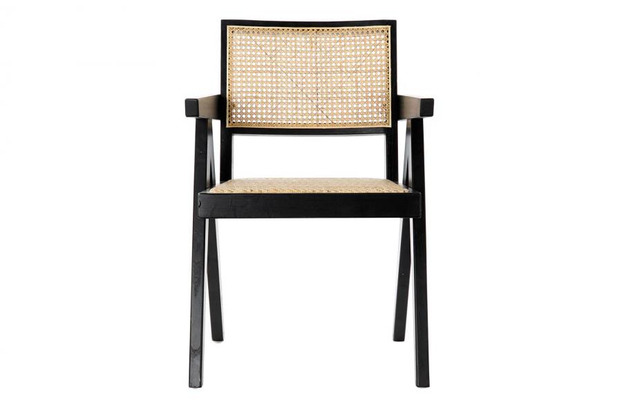 Silla Olmo Ratan 56_5X60X86 Rejilla Negro
