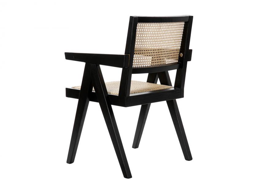 Silla Olmo Ratan 56_5X60X86 Rejilla Negro