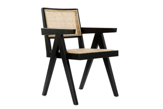 Silla Olmo Ratan 56_5X60X86 Rejilla Negro