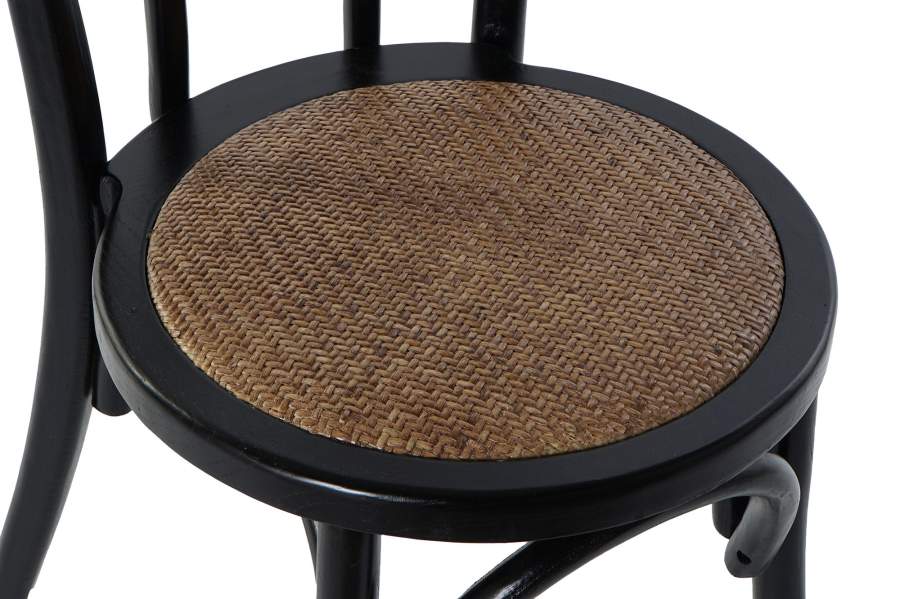 Silla Olmo Ratan 43X44X89 Apilable Negro