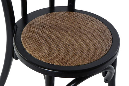 Silla Olmo Ratan 43X44X89 Apilable Negro
