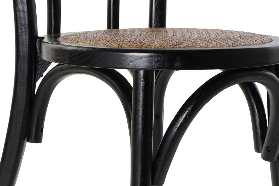 Silla Olmo Ratan 43X44X89 Apilable Negro