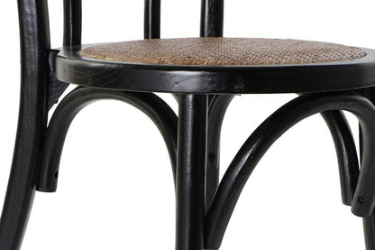 Silla Olmo Ratan 43X44X89 Apilable Negro